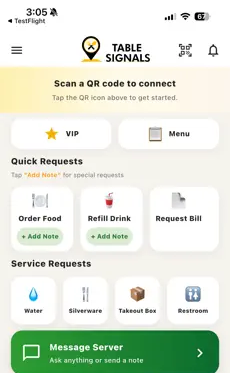 Scan For Service & Specials Table Tent